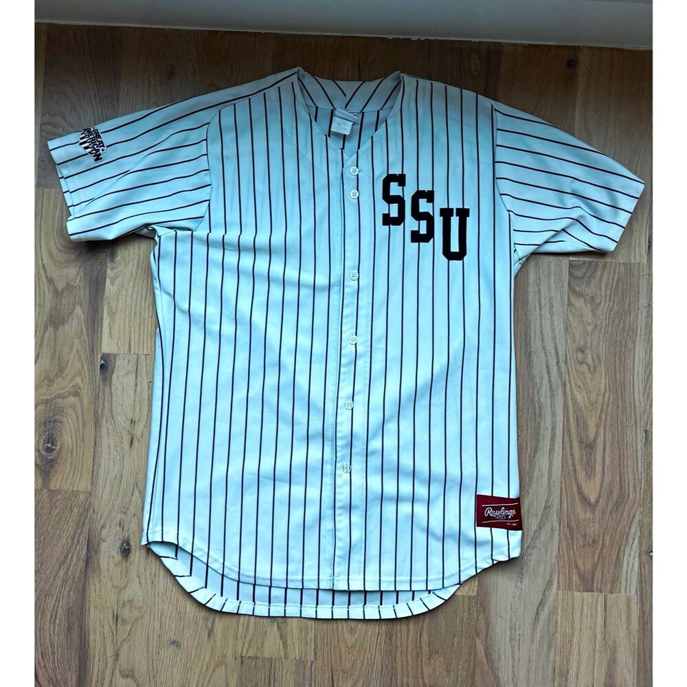 Vintage Rawlings Shawnee State University SSU Baseball Jersey #14 XL Pinstripe